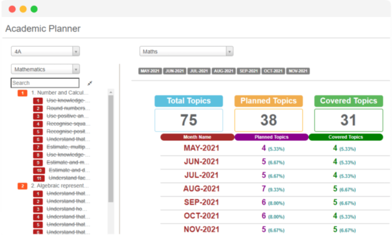 academic planning summary on EduCloud